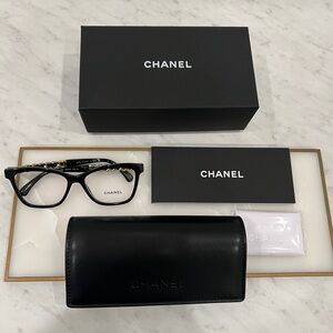 Chanel Square Glasses black and gold model CH3429Q